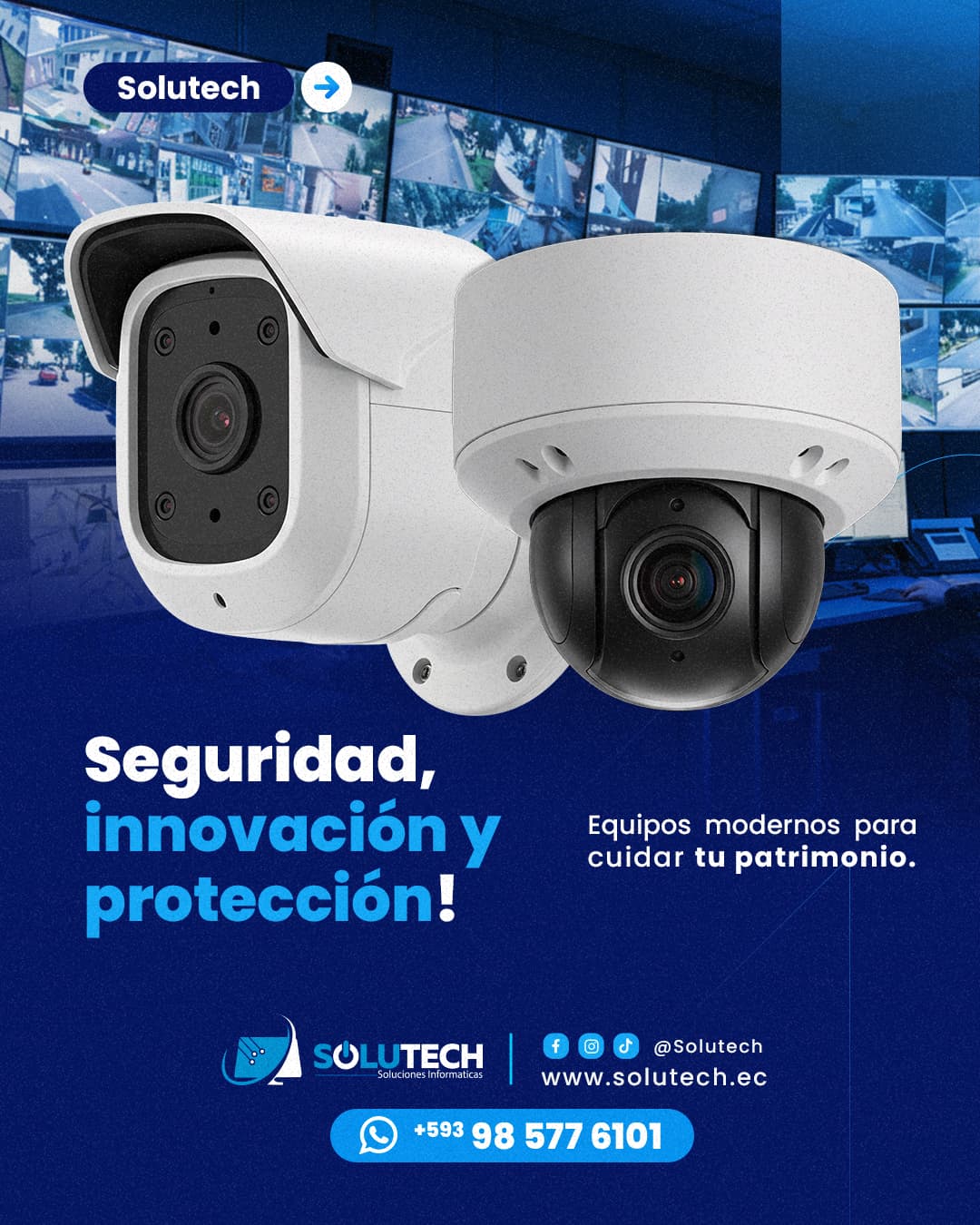 Cámaras de seguridad Hikvision y Dahua instaladas por SOLUTECH